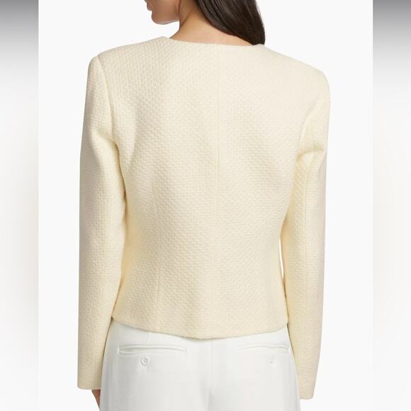 Anine Bing Anitta V-Neck Jacket Ivory Woven Women’s Sz M - Picture 5 of 12